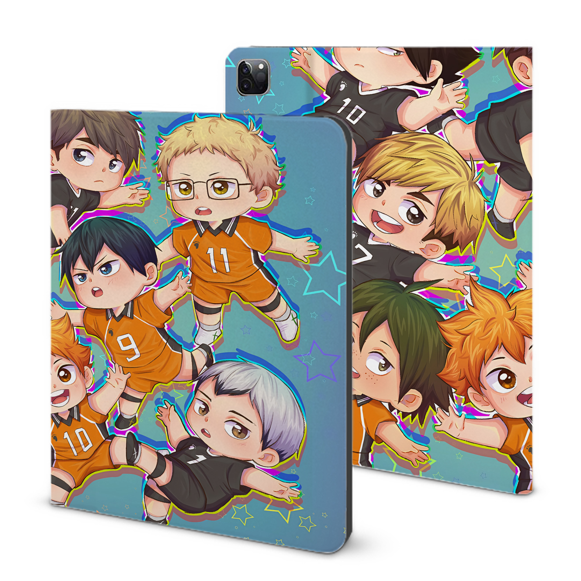 （画像用） ハイキュー!! Haikyu!! IPad ケース ブック型 PUレザー TPU 耐衝撃 軽量 薄型 ペン収納なし 全面保護 IPad 各モデル対応
